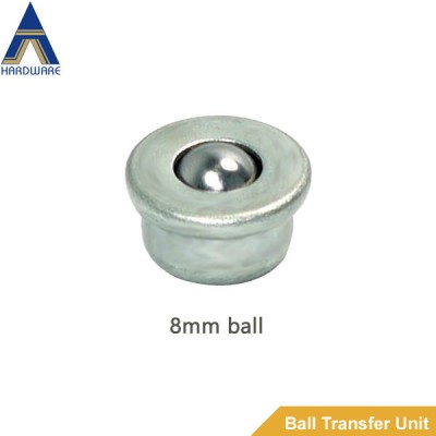 CY-8H 5/16" 8mm miniature ball pressed steel drop in type circlip fxing ball transfer units